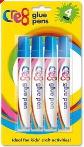 4PK CHILDREN ARTS & CRAFTS GLUE PENS CLEAR