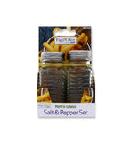 2PK RETRO GLASS SALT & PEPPER SET
