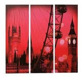 LONDON TRIP CANVAS SET OF 3 90X40X2.5CM