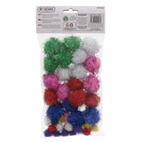 Rysons Fluff and Tinsel Pom Poms 40 Piece
