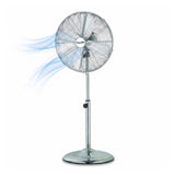 Infapower 16" Chrome High Velocity Pedestal Fan | Metal Floor Fan | Adjustable Height | 3 Speed
