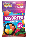 50PK ASSORTED PARTY BALLOONS BY TIME TO PARTY