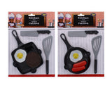 ASSORTED FRYING PAN W/UTENSILS TOY