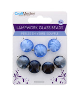 7 PC LAMPWORK GLASS BEADS DUSK