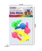 RYSONS 6PK NOVELTY SMILEY WHISTLES