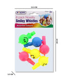 RYSONS 6PK NOVELTY SMILEY WHISTLES