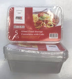 MAX HOUSE WARES 650ML FOOD STORAGE CONTAINERS WITH LIDS 5 PACK CLEAR
