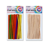 100PC ASSORTED WOODEN CRAFT STICKS