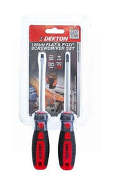 DEKTON 100MM FLAT POZI SCREWDRIVER SET