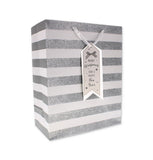 SILVER STRIPE LARGE GIFT BAG
