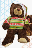 PLUSH XMAS BEAR SWEATER LARGE 18 IN 2 COL
