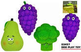 PET BUDDIES DOG SQUEAKY PLAY TOY FRUIT & VEG 20CM X 12CM