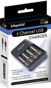 Infapower 4 Channel USB Charger + 1300mAh