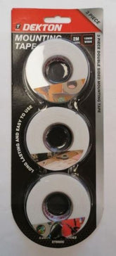 3PK DEKTON DOUBLE SIDED MOUNTING TAPE 2M X 18MM