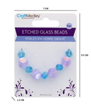 9 PC ETCHED GLASS BEADS ELEGANT