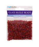 GLASS BUGLE BEADS ROUGE TINTS
