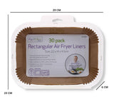 30PK RECTANGULAR AIR FRYER LINERS 22 x 14 x 4.5CM