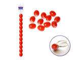GLASS BEADS 12.7 CM STRAND SCARLET RED