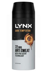 LYNX  150ML DEODORANT,  BODY SPRAY -72 HOUR - DARK TEMPTATION