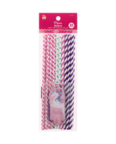 20PK PAPER STRAWS UNICORN