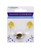 DIAMOND GLASS BEADS AMBER