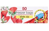 50PK TIDYZ FREEZER BAGS W/SLIDE ZIP