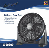 20" PLASTIC BOX FAN 3 SPEED