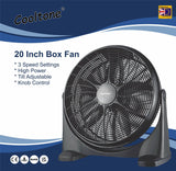 20" PLASTIC BOX FAN 3 SPEED