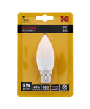 KODAK LED BULB CANDLE B22 BAYONET 6W WARM WHITE