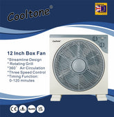 12" PLASTIC BOX FAN 360 DEGREE ROTATION