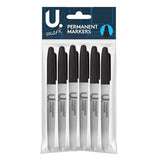 7PK- BULLET POINT PERMANENT MARKERS - BLACK