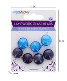 7 PC LAMPWORK GLASS BEADS PURPLE HAZE