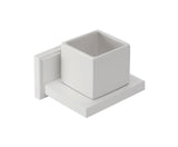 CERAMIC TUMBLER & HOLDER WHITE