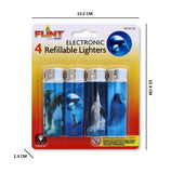 4PK ELECTRONIC LIGHTERS-DOLPHIN