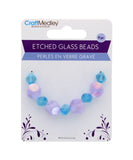 9 PC ETCHED GLASS BEADS ELEGANT
