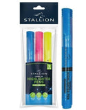 3PK ASSORTED -STALLION CHISEL TIP HIGHLIGHTER PENS