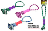 PET BUDDIES DOG PULL & TUG ROPE TOY WITH TEETHER 35CM X 6CM