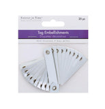 20 PC TAG EMBELLISHMENTS PLATINUM