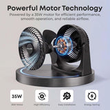 Infapower 8" Turbo Power Fan | High Performance Air Circulator | Compact Desk & Floor Fan
