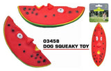 PET BUDDIES DOG SQUEAKY PLAY TOY WATERMELON FACE 15CM X 6CM