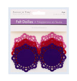 6 PC FELT DOILIES GLAM 3 COLOURS