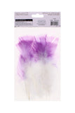 12 PC COLOR-TIP FEATHERS WHITE W/ LILAC