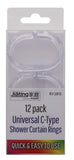 12PK SHOWER HOOKS CLEAR