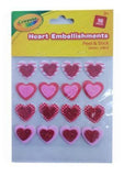 16PK CRAYOLA ASSORTED PEEL STICK HEART