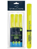 3PK CHISEL TIP HIGHLIGHTER PENS-YELLOW INK