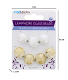 7 PC LAMPWORK GLASS BEADS PEARL
