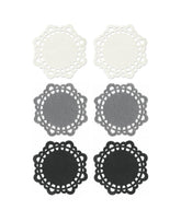 6 PC FELT DOILIES CLASSIC 3 COLOURS