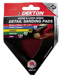 12PK HOOK & LOOP MIXED DETAIL SANDING PADS