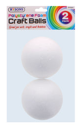 2PC POLYSTYRENE FOAM CRAFT BALLS 9.5cm