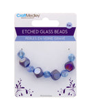 9 PC ETCHED GLASS BEADS REGAL